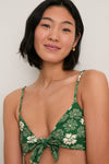 Green Gloria Print Bikini Top