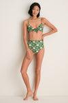 Green Gloria Print Bikini Top