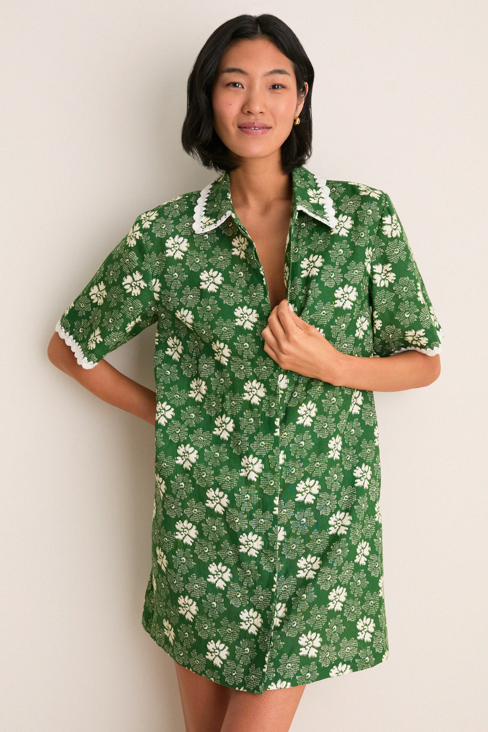 Green Gloria Print Mini Dress Coverup | Sea New York Green Gloria Print Mini Dress Coverup | Sea New York