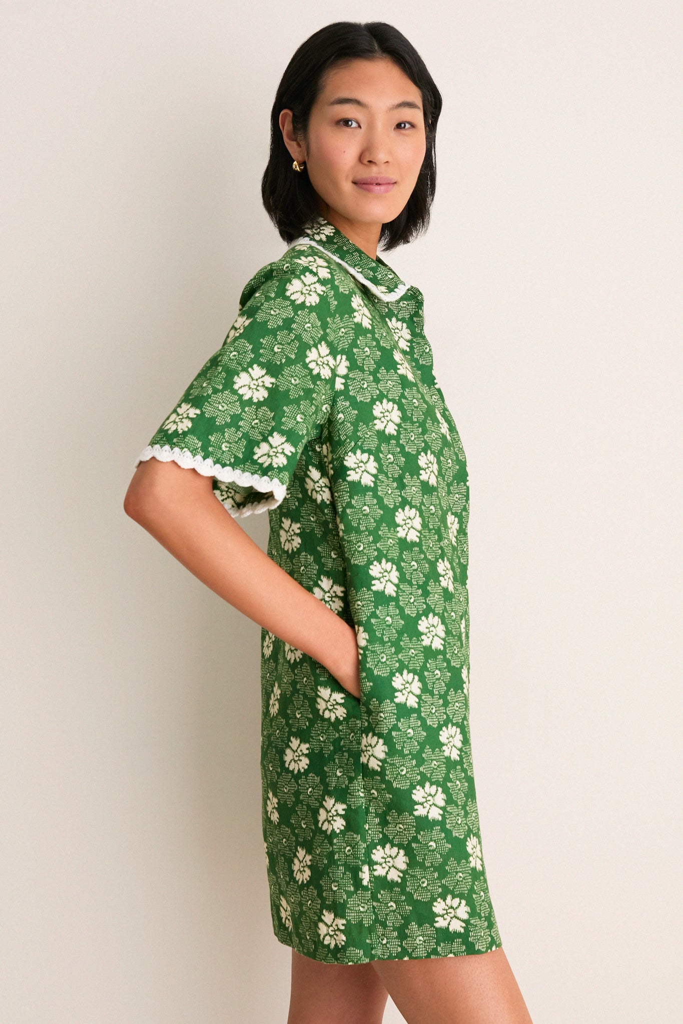 Green Gloria Print Mini Dress Coverup | Sea New York Green Gloria Print Mini Dress Coverup | Sea New York