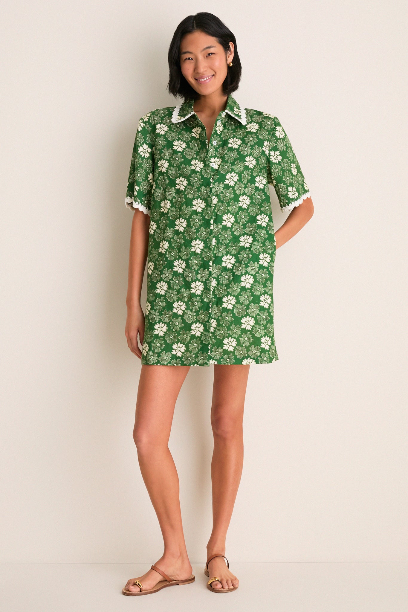 Green Gloria Print Mini Dress Coverup | Sea New York Green Gloria Print Mini Dress Coverup | Sea New York