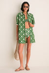 Green Gloria Print Mini Dress Coverup