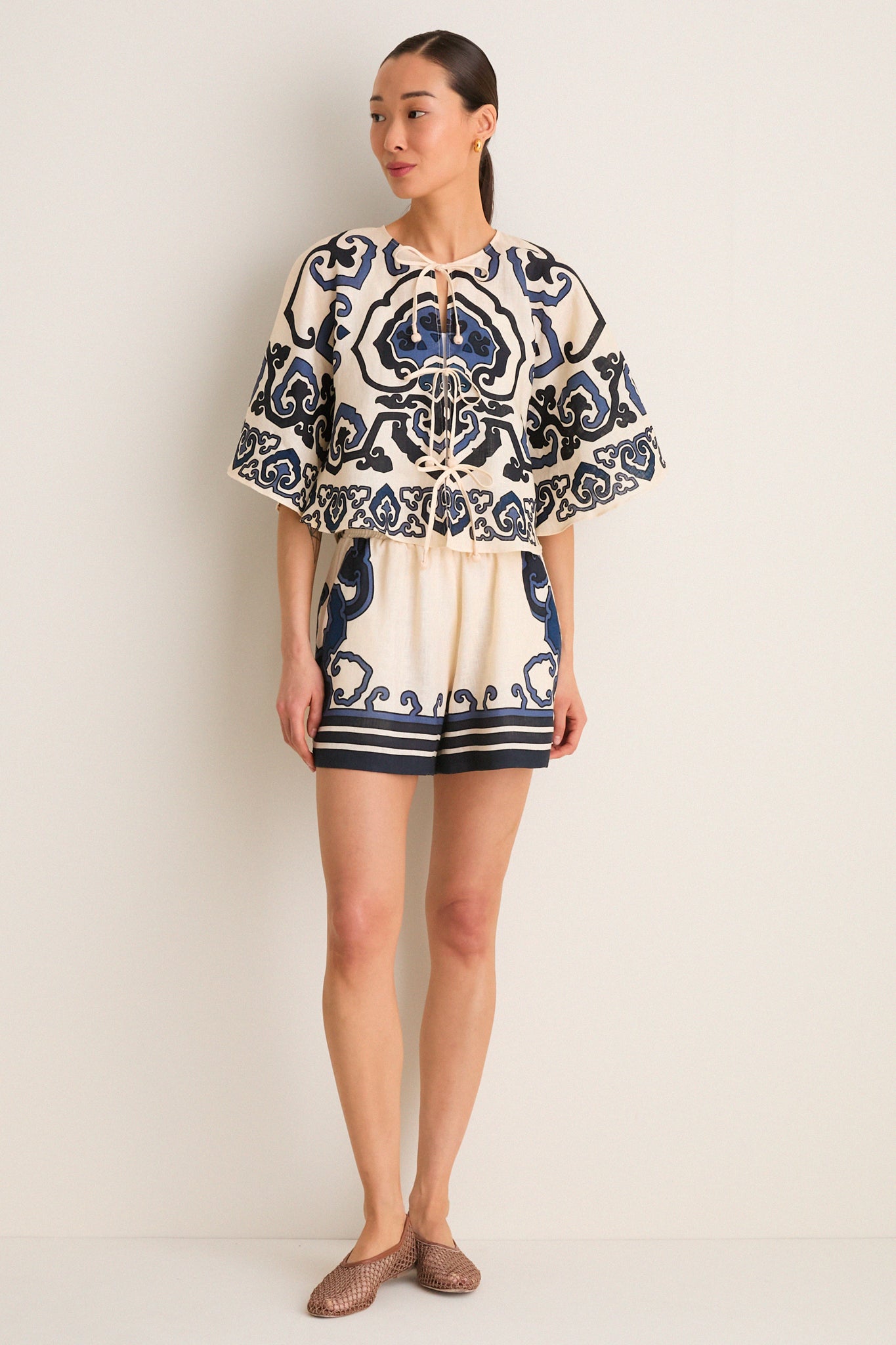 Exclusive Cream Blaise Print Shorts