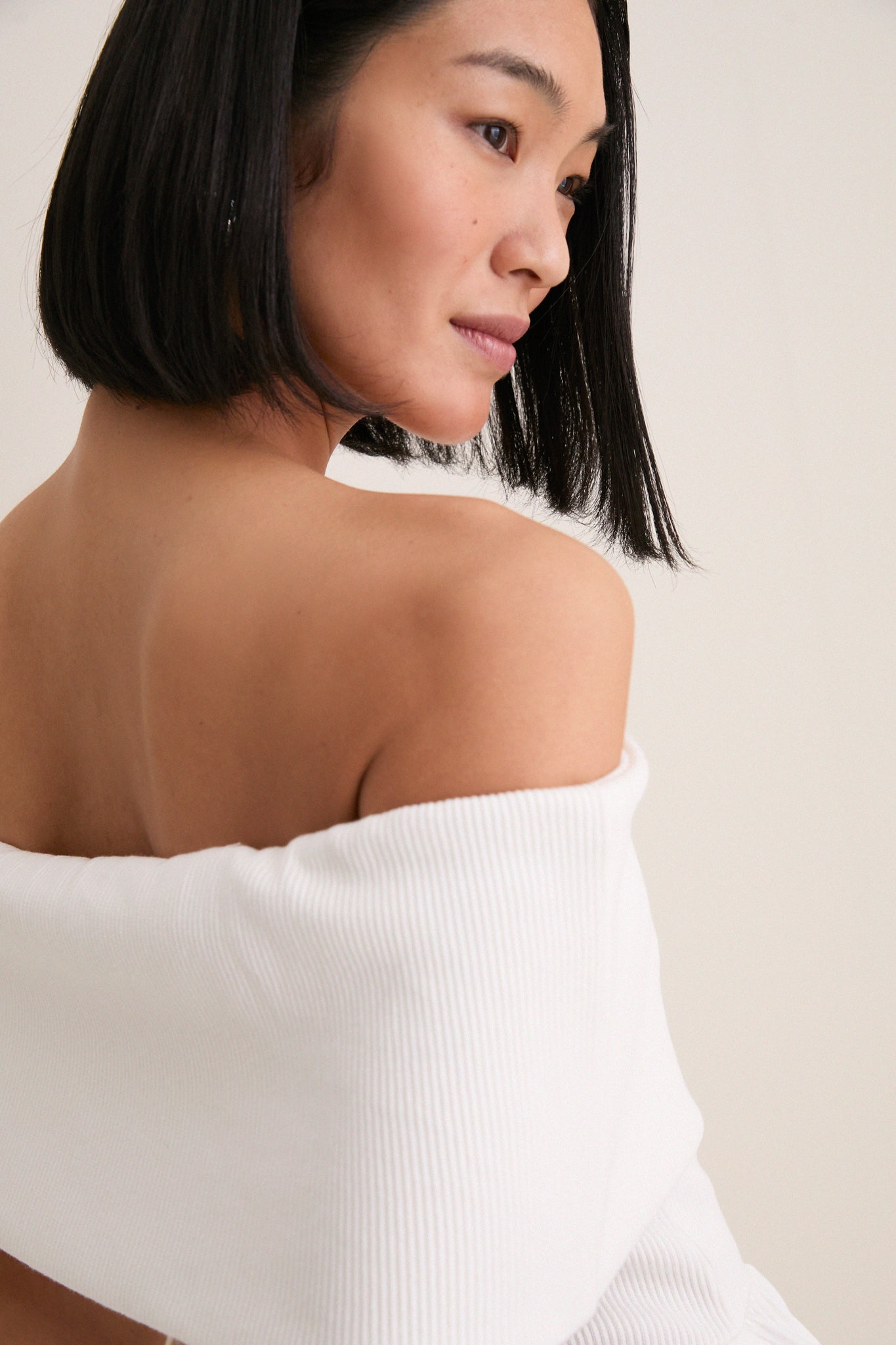 White Marjorie Mixed Media Off The Shoulder Midi Dress