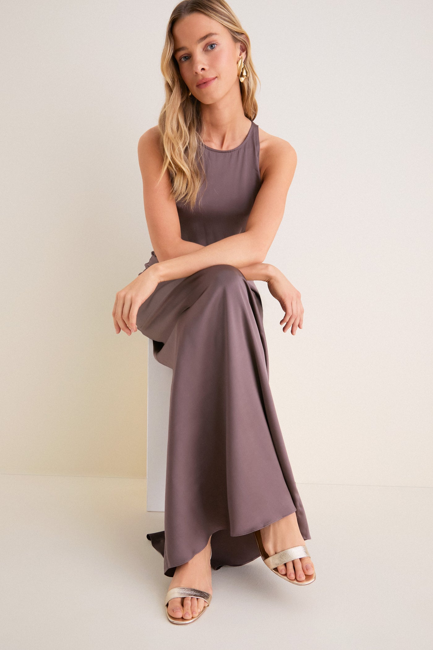 Mink Jaelyn Silk Dress