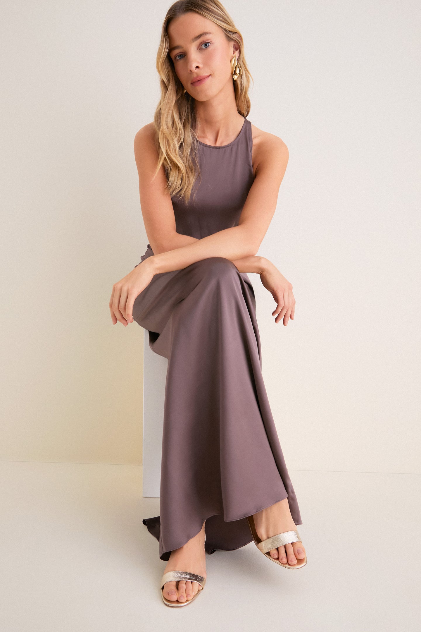 Mink Jaelyn Silk Dress