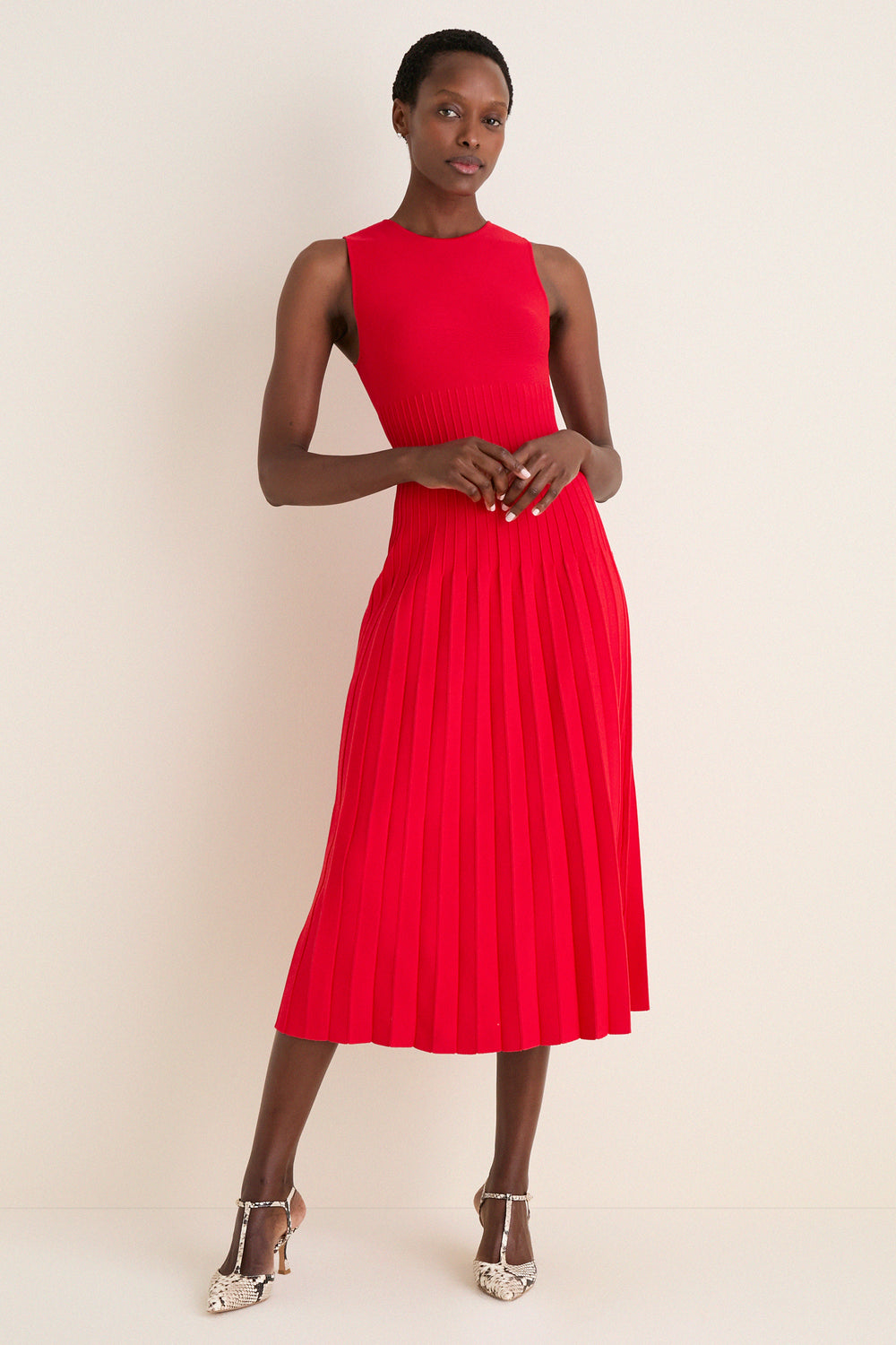 STAUD, Elyse Dress in Red Rose, Size Large STAUD, Elyse Dress in Red Rose, Size Large