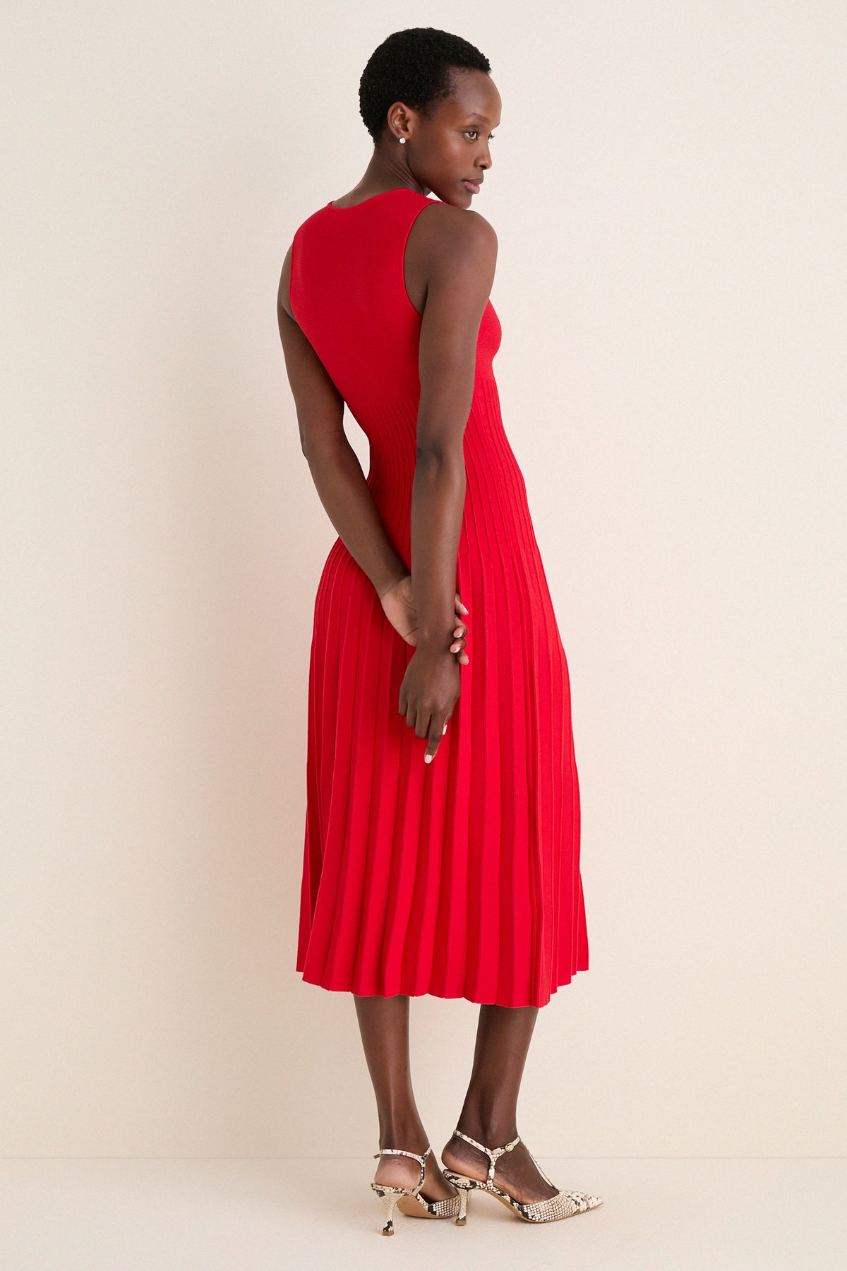 Red Rss Dress Red Rose Elyse Dress | STAUD