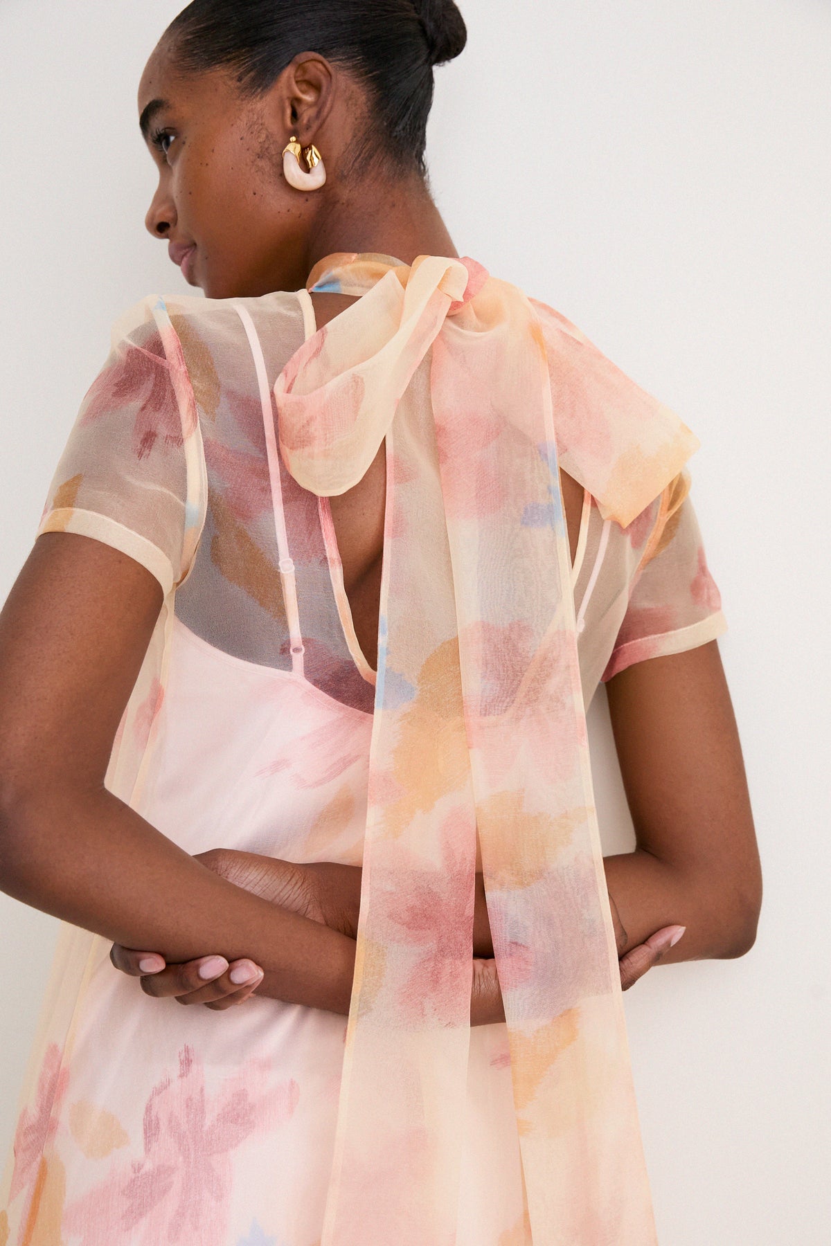 staud calluna dress pink Staud Calluna dress Magenta Floral by Staud