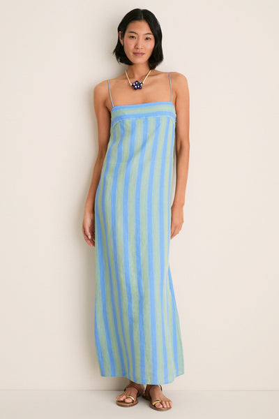 STAUD Laura Linen Dress - Seaport Stripe L STAUD Laura Linen Dress - Seaport Stripe L