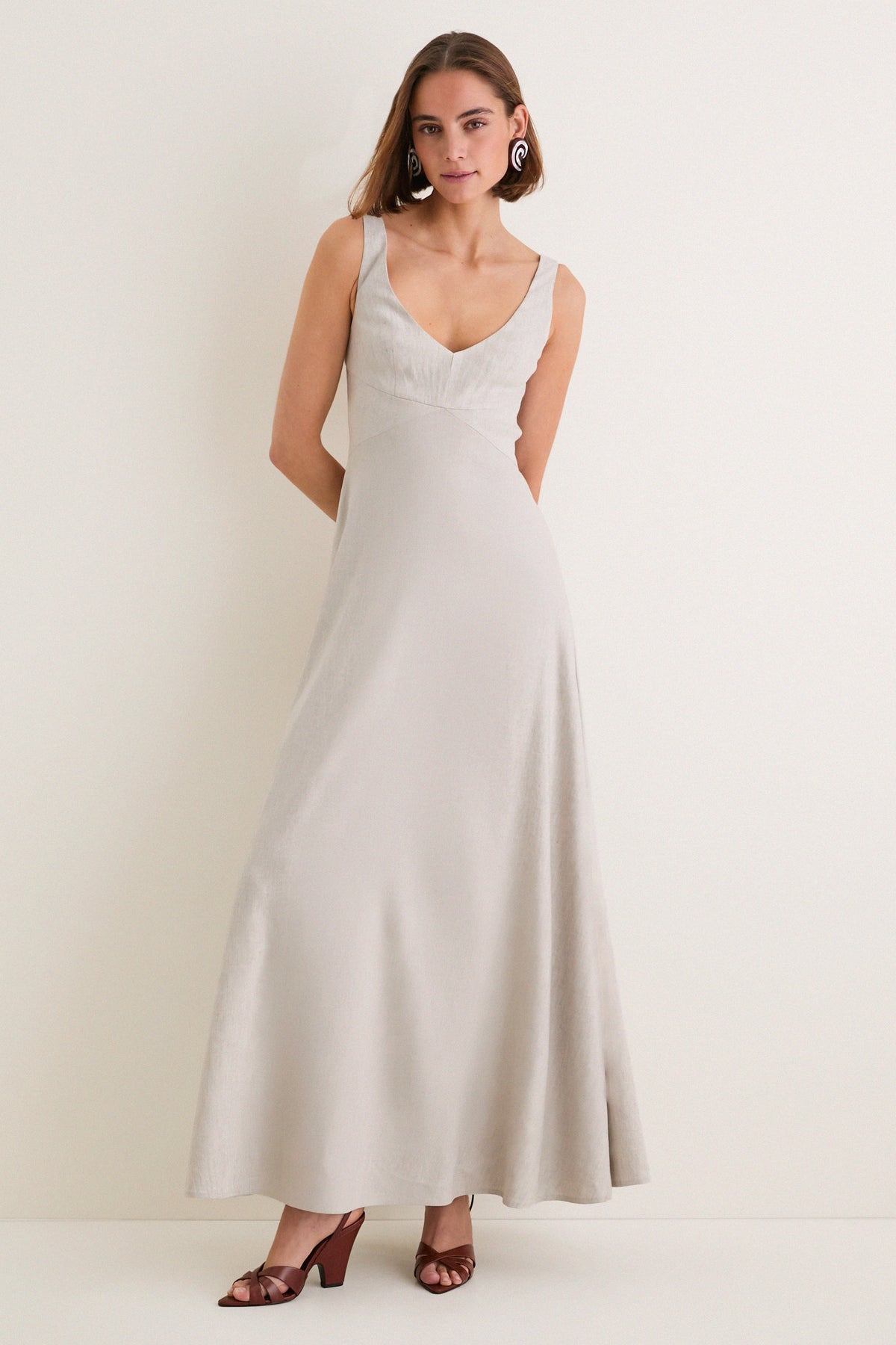 Natural Madison Linen Dress