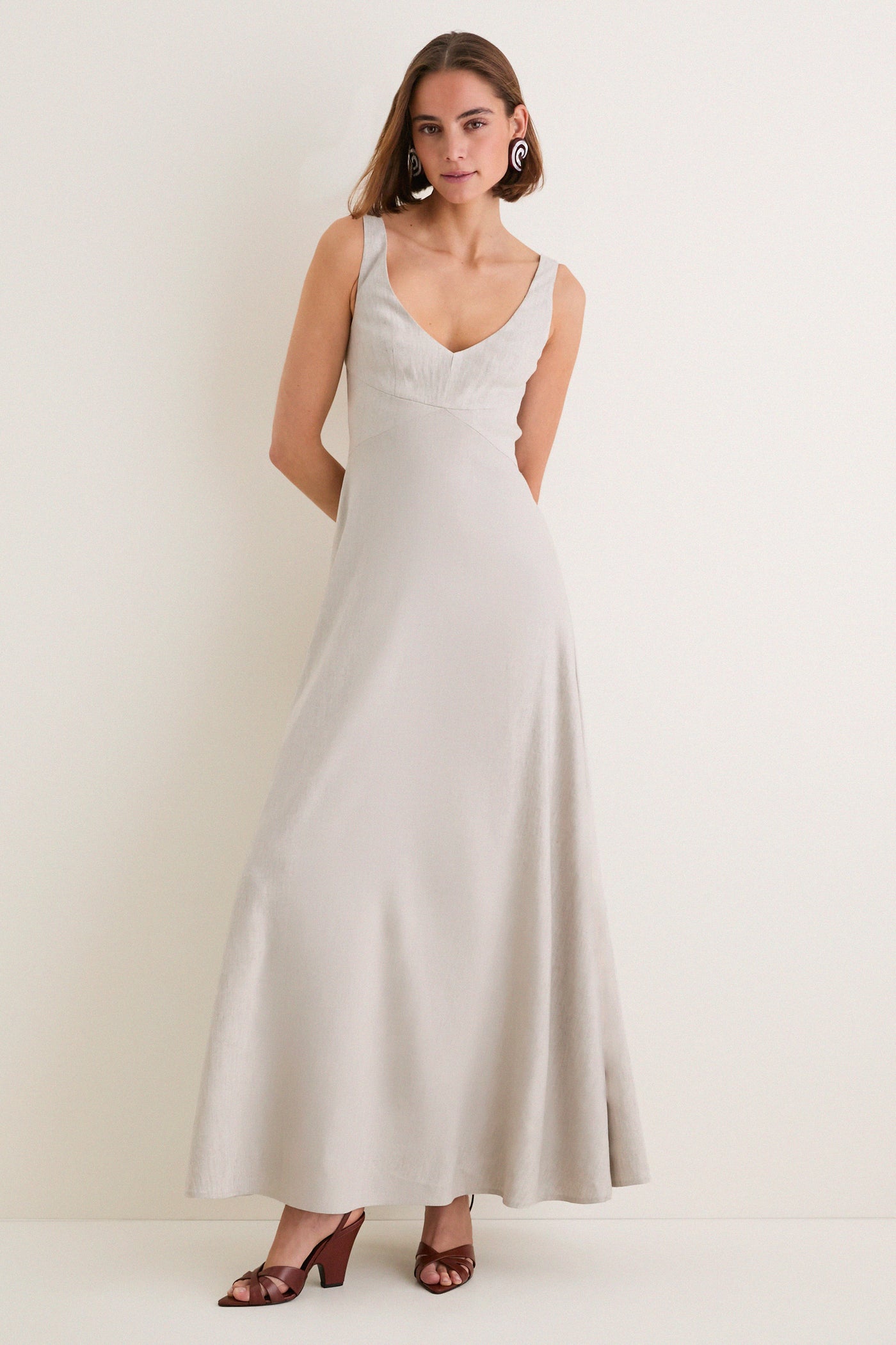 Natural Madison Linen Dress