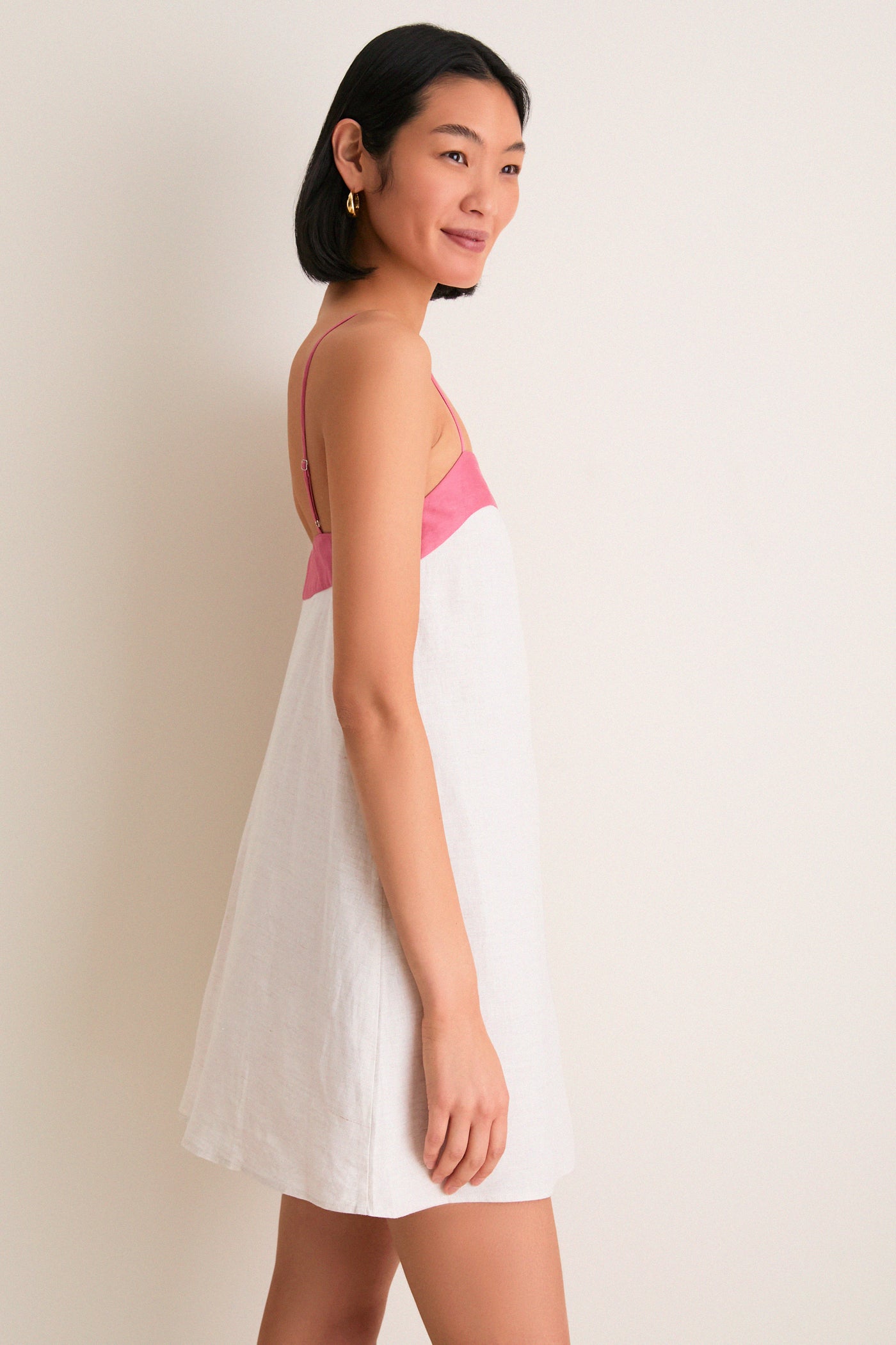 pink laura dress Blush and Canyon Linen Laura Mini Dress
