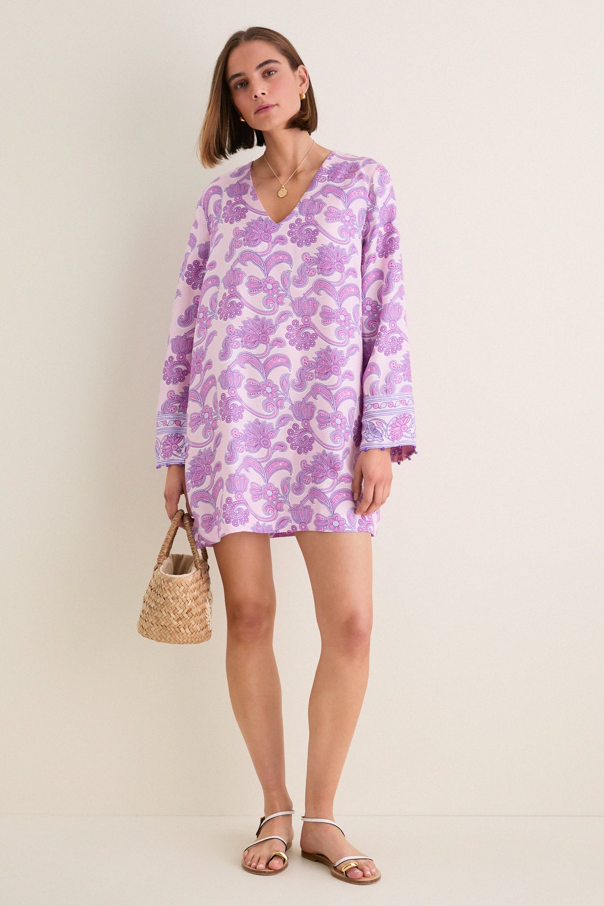 amethyst mini dress Purple Smocked Square Neck Mini Dress for Vacation