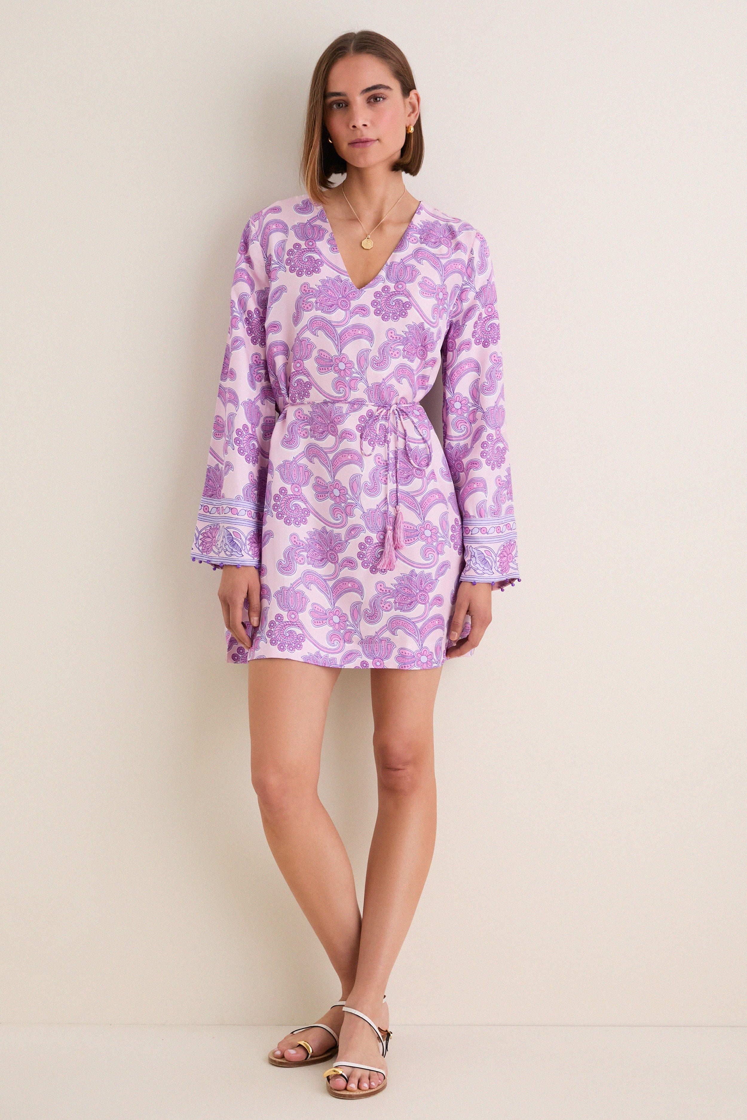 Brocade Amethyst Jaya Mini Dress