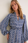 Wave Wonder Nala Maxi Dress: A classic, high-end silk dress with effortless A-line silhouette, V-neck, and braided belt, perfect for fun, elevated everyday wear.