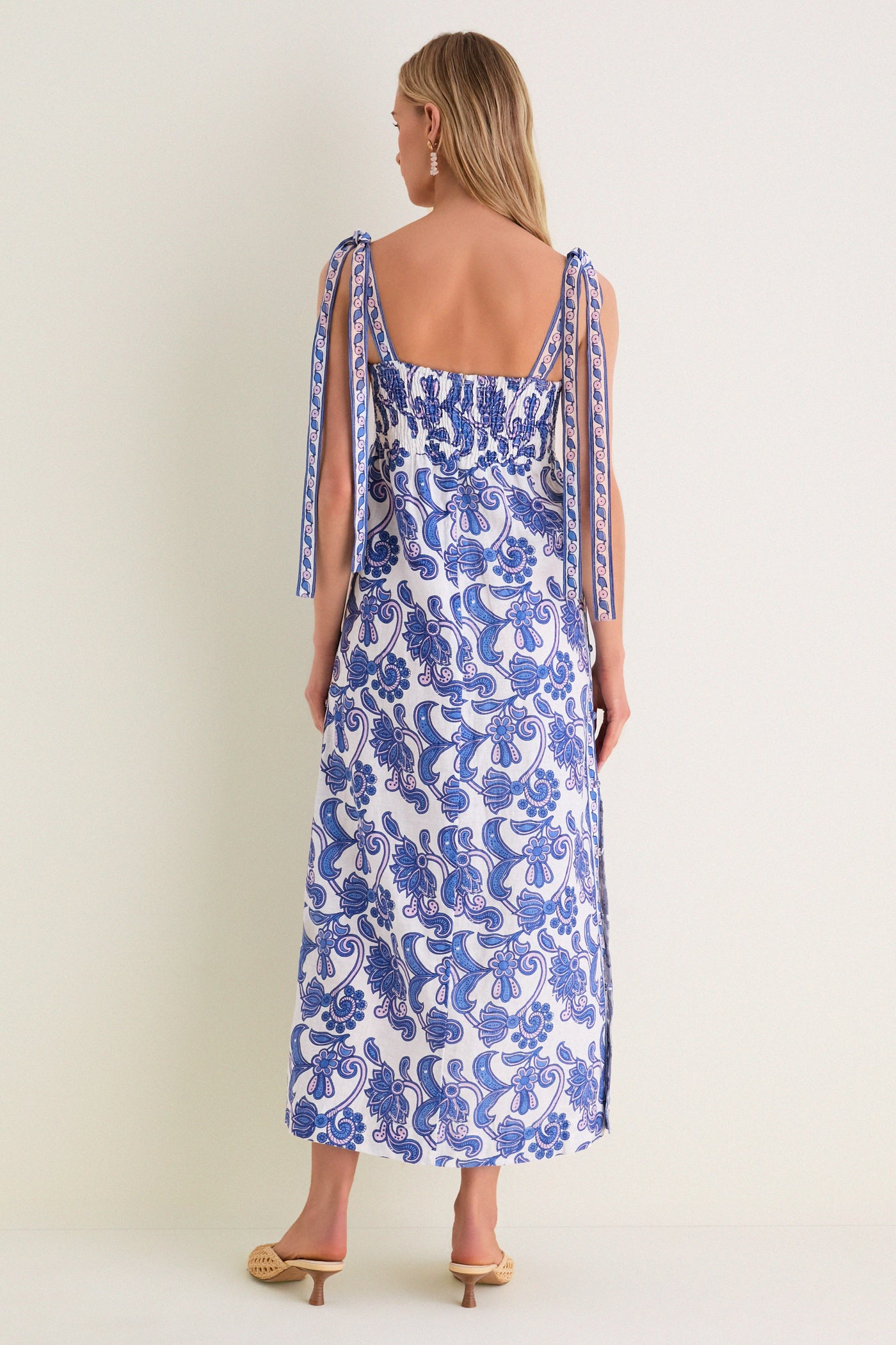 blue campaign dresser Brocade Azul Tali Maxi Dress