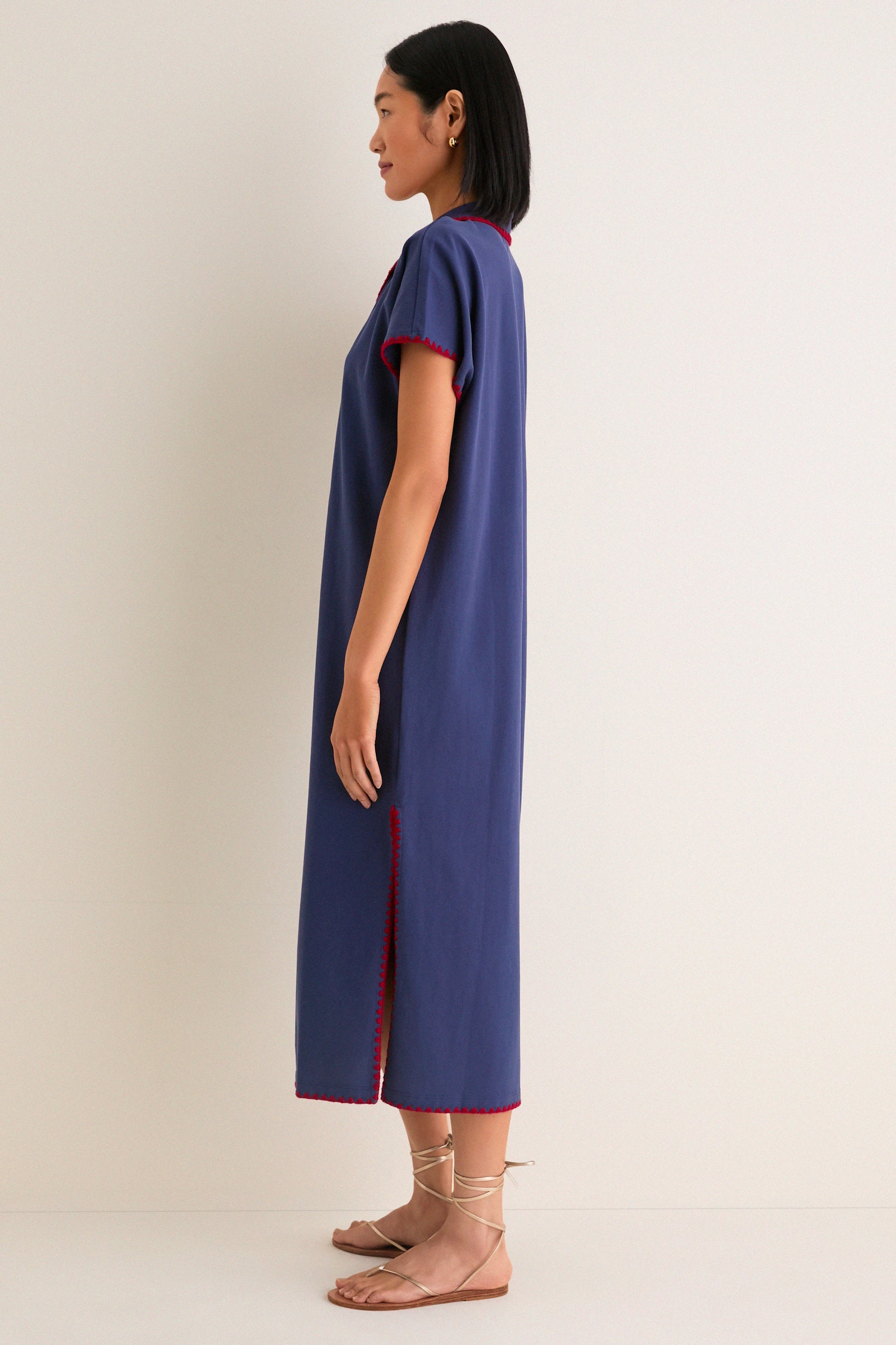 Navy Pique Melissa Maxi Dress