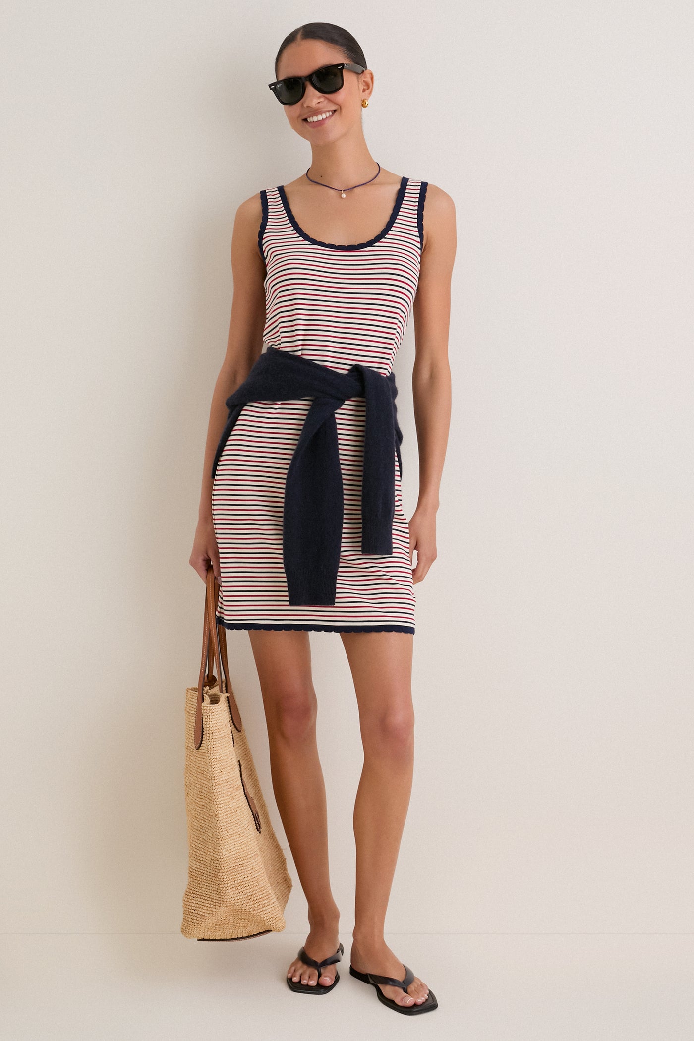 stripe knit mini dress Textured Stripe Pattern Knit Mini Dress