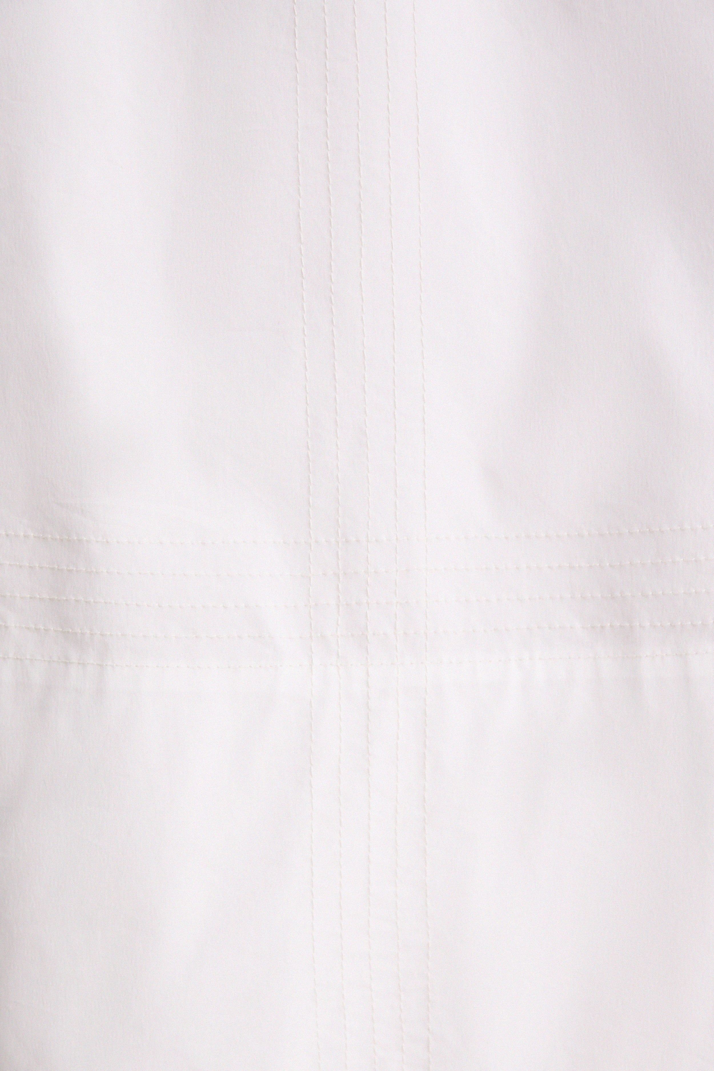 White Poplin Trapunto Stitch Brie Skirt