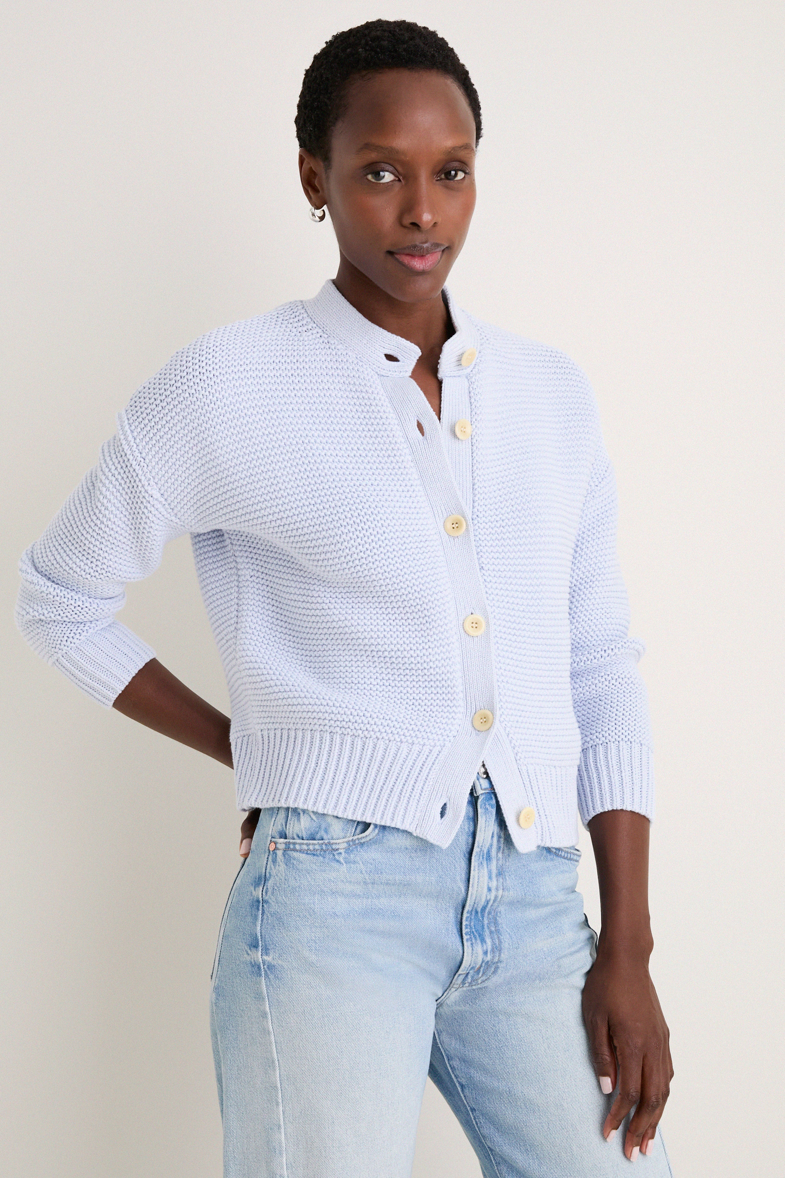 Calm Blue Nico Chunky Cardigan | Alex Mill