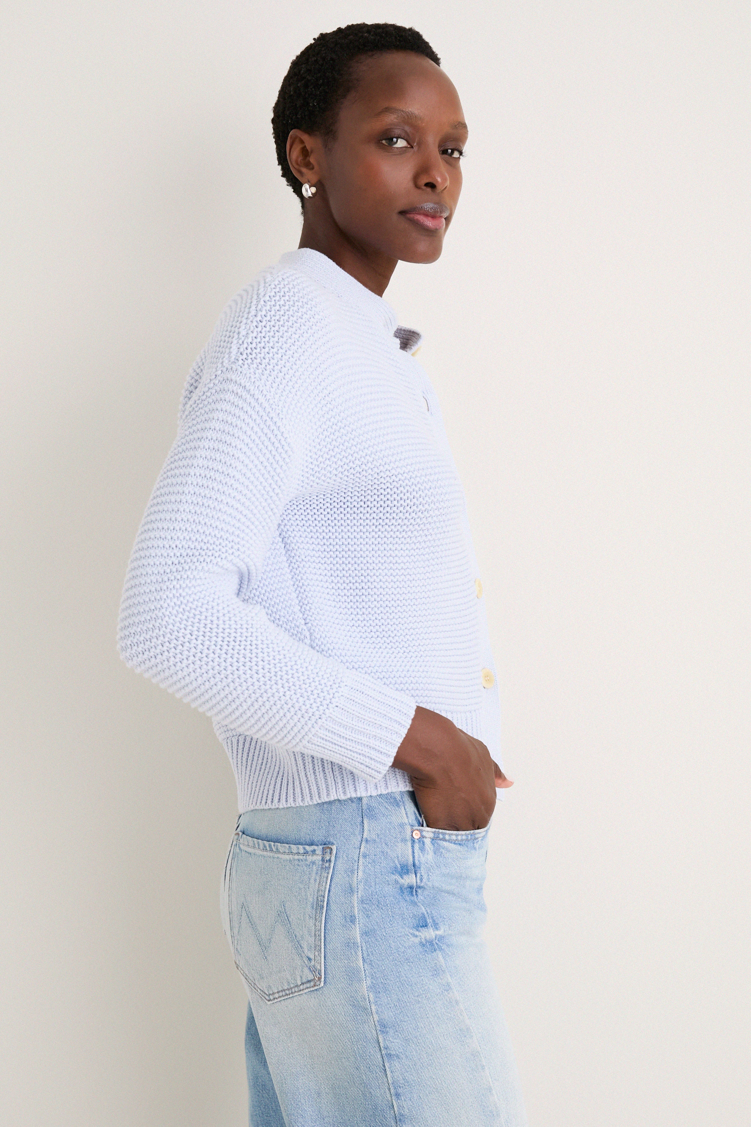 Calm Blue Nico Chunky Cardigan | Alex Mill