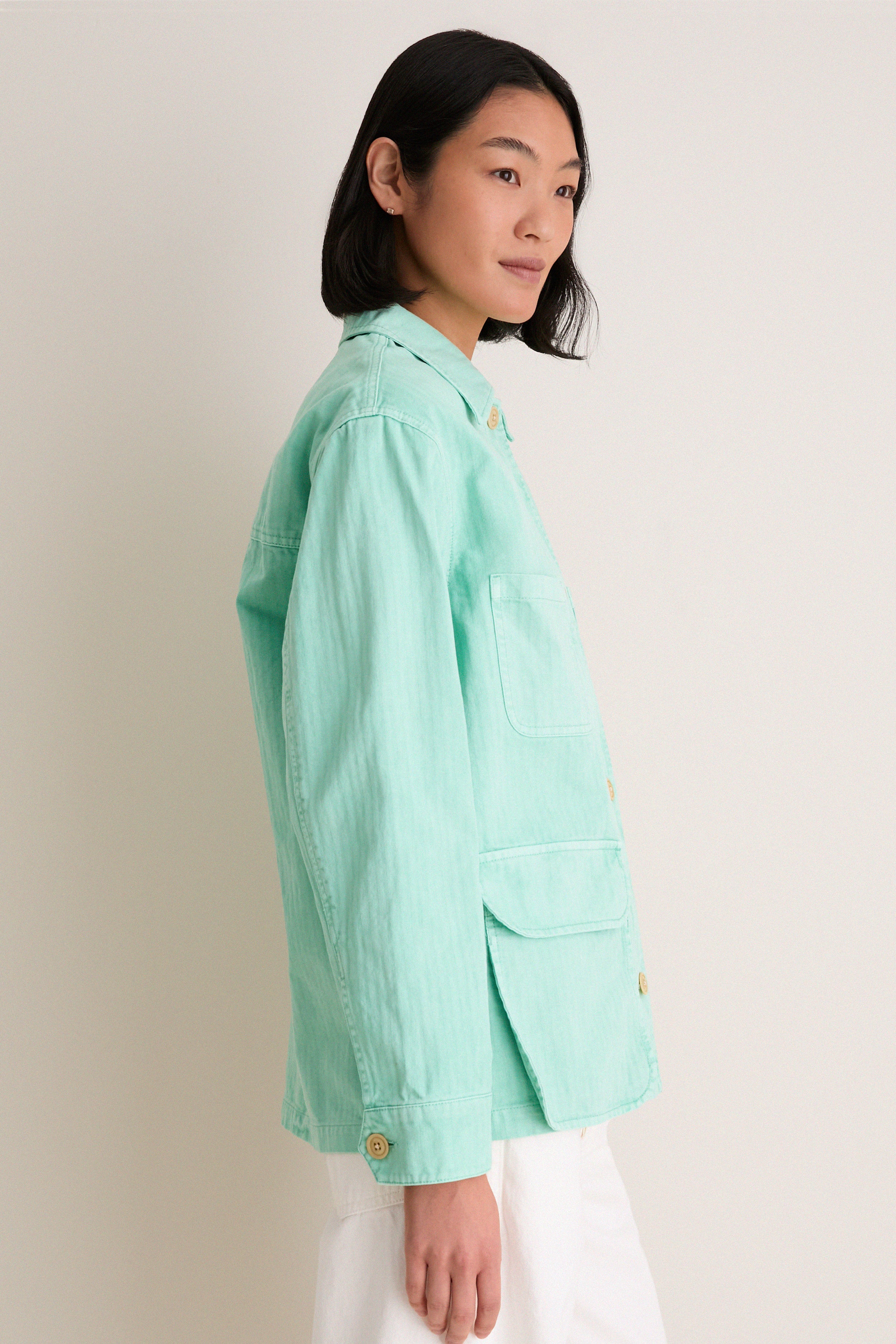 Mickey Mint Painter Jacket in Herringbone | Alex Mill