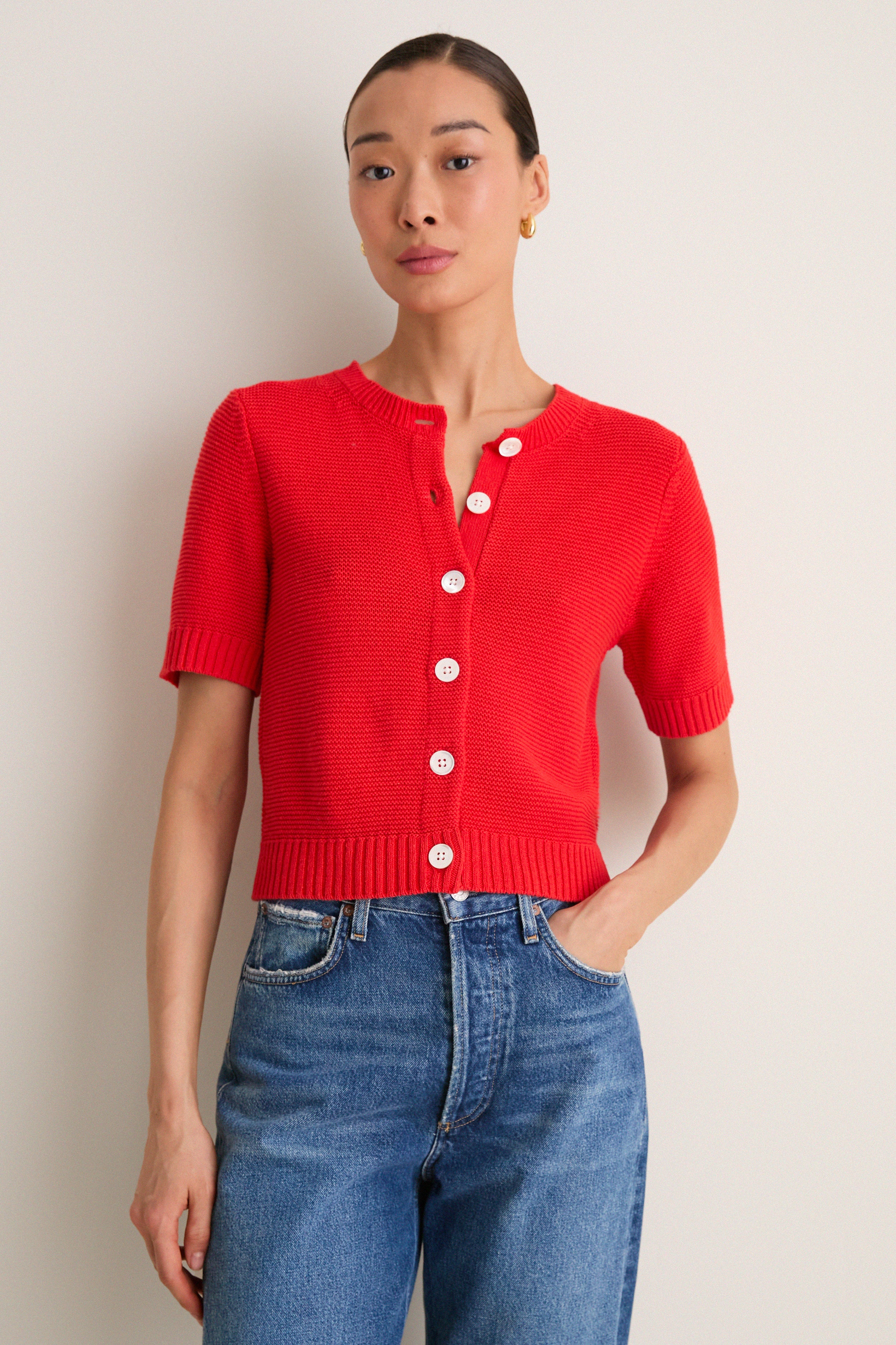 Tomato Elle Cardigan in Linen Cotton | Alex Mill
