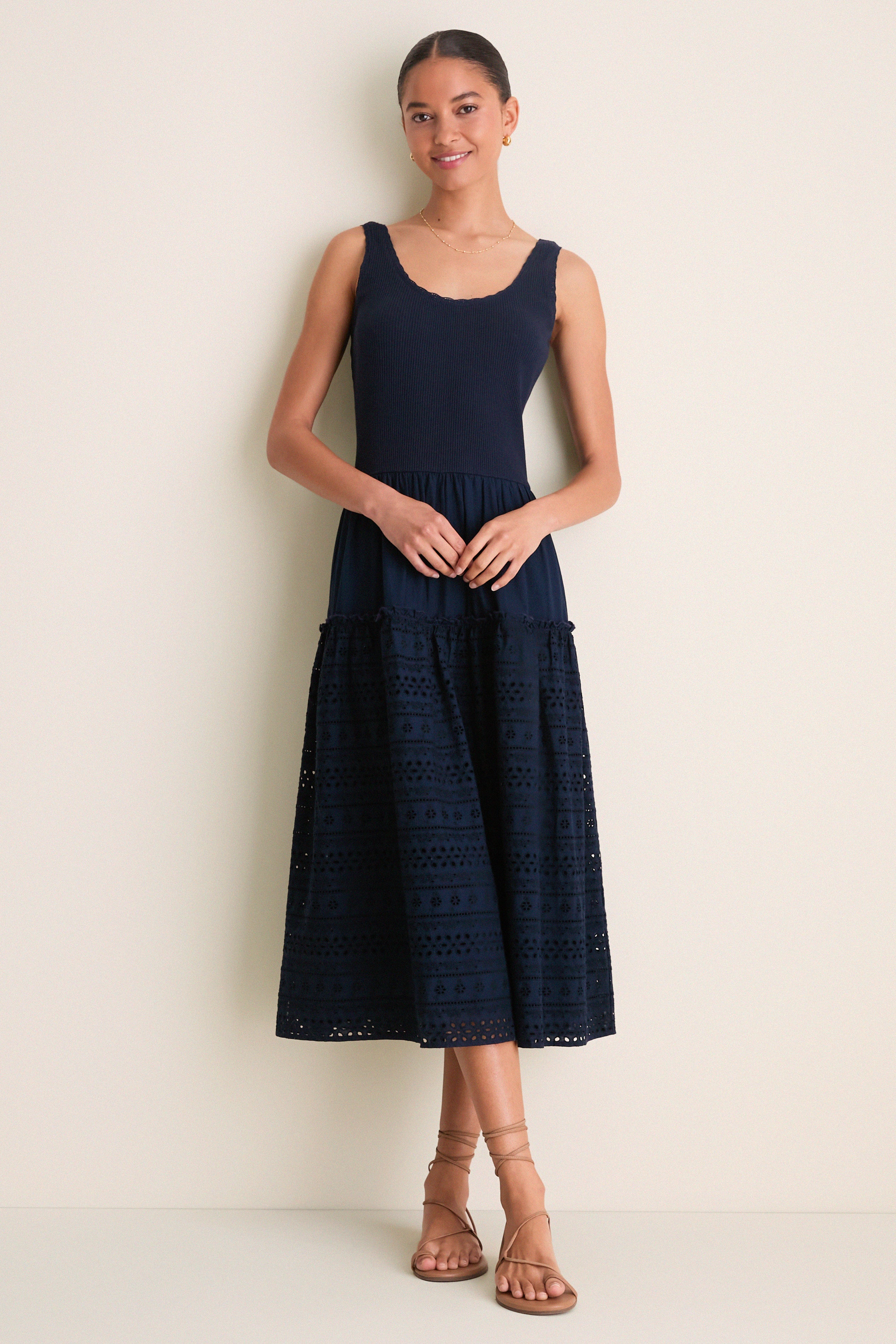 Navy Casey Midi Dress