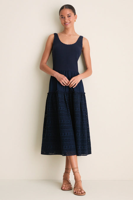 Navy Casey Midi Dress