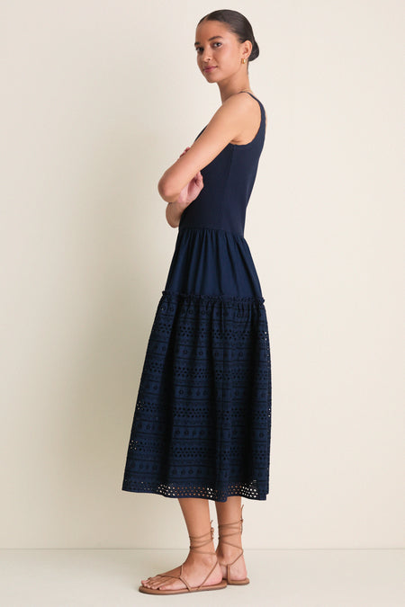Navy Casey Midi Dress
