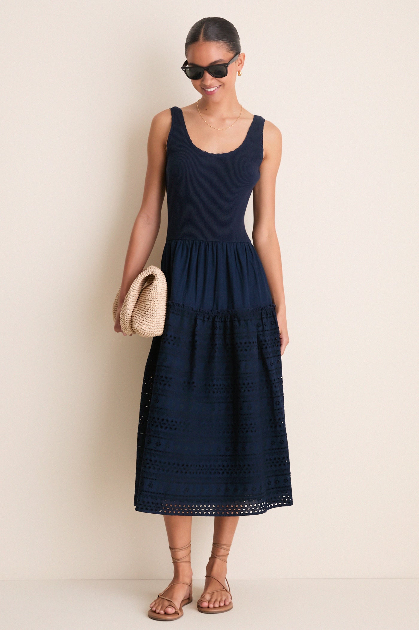 Navy Casey Midi Dress