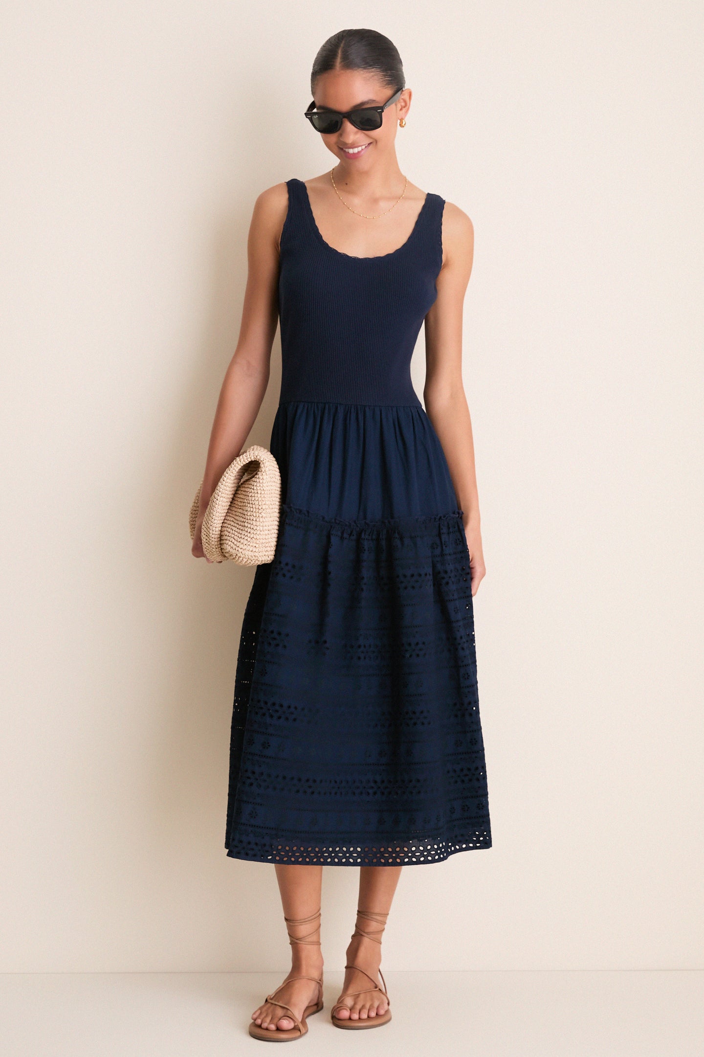 Navy Casey Midi Dress