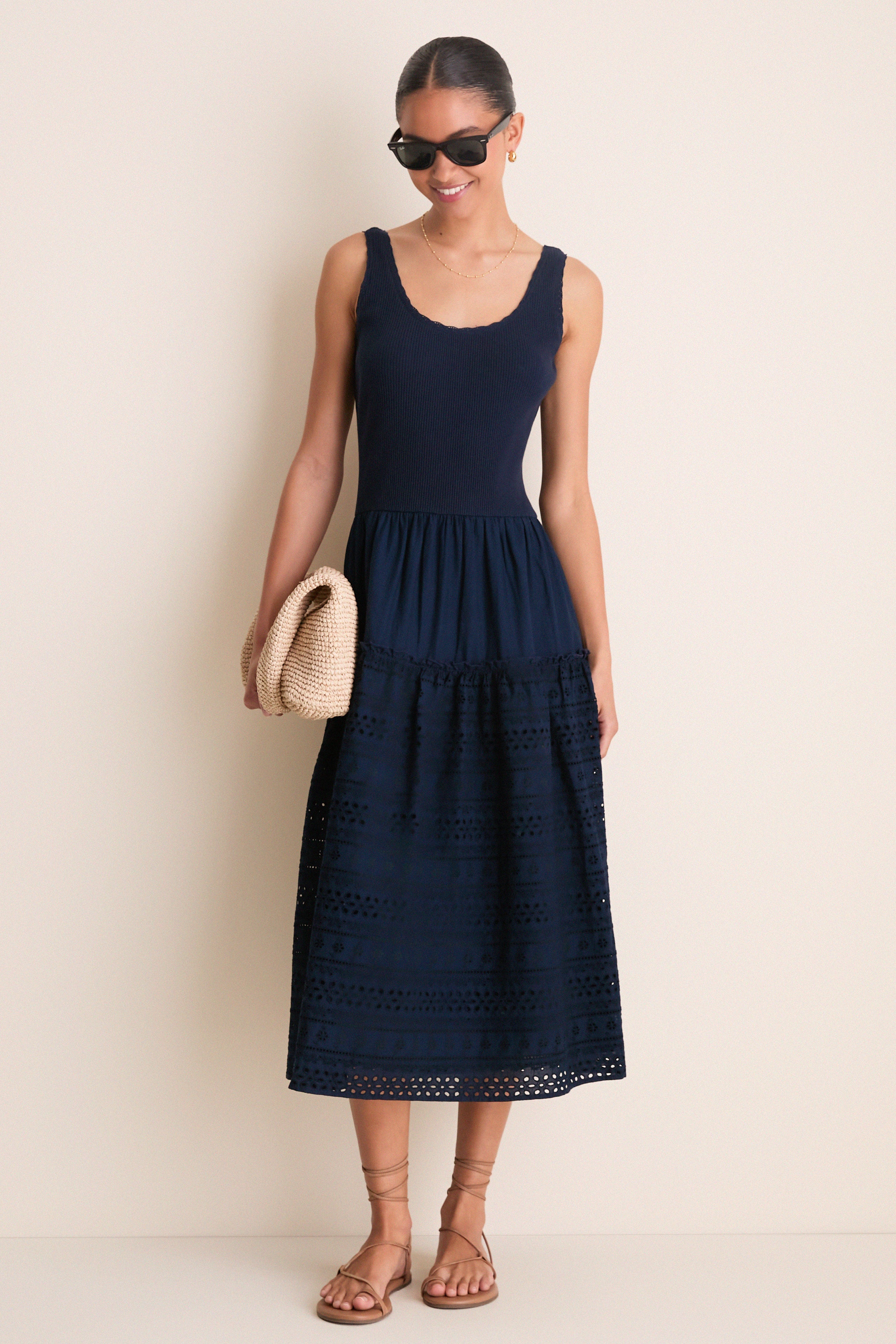 Navy Casey Midi Dress