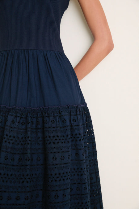 Navy Casey Midi Dress