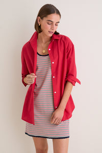Cherry Rustic Slub Cotton Stallings Button Down