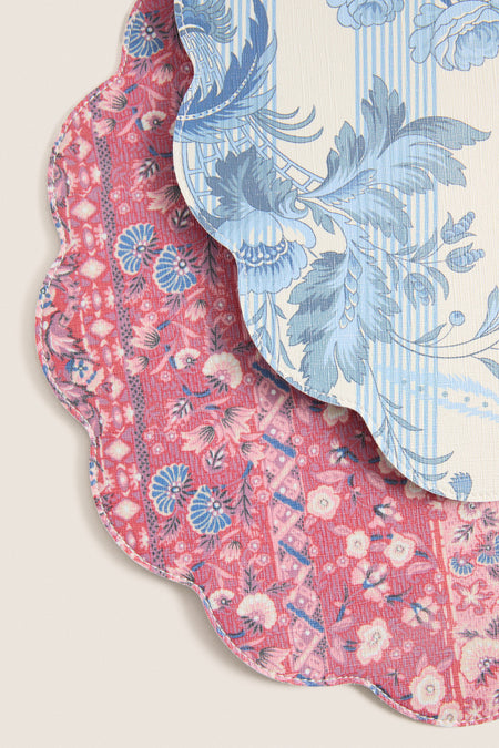 Americana Batik Stripe Reversible Wipeable Placemats Set of 4