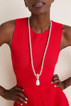 Silver Pearl Drop Linea Necklace