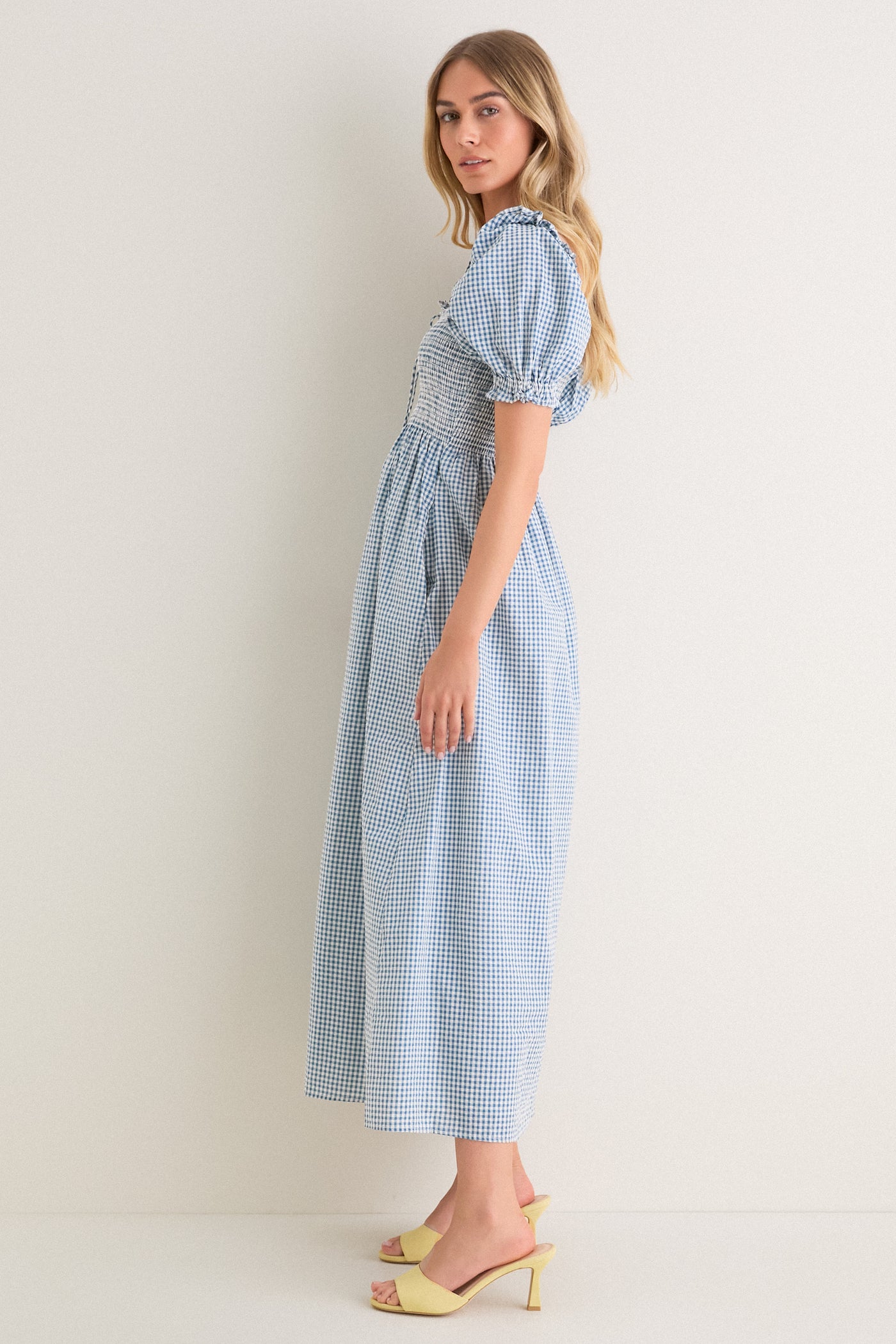 midi nap dress Hill House Home Teal Gingham Scarlett Midi Nap Dress Teal Gingham / XL