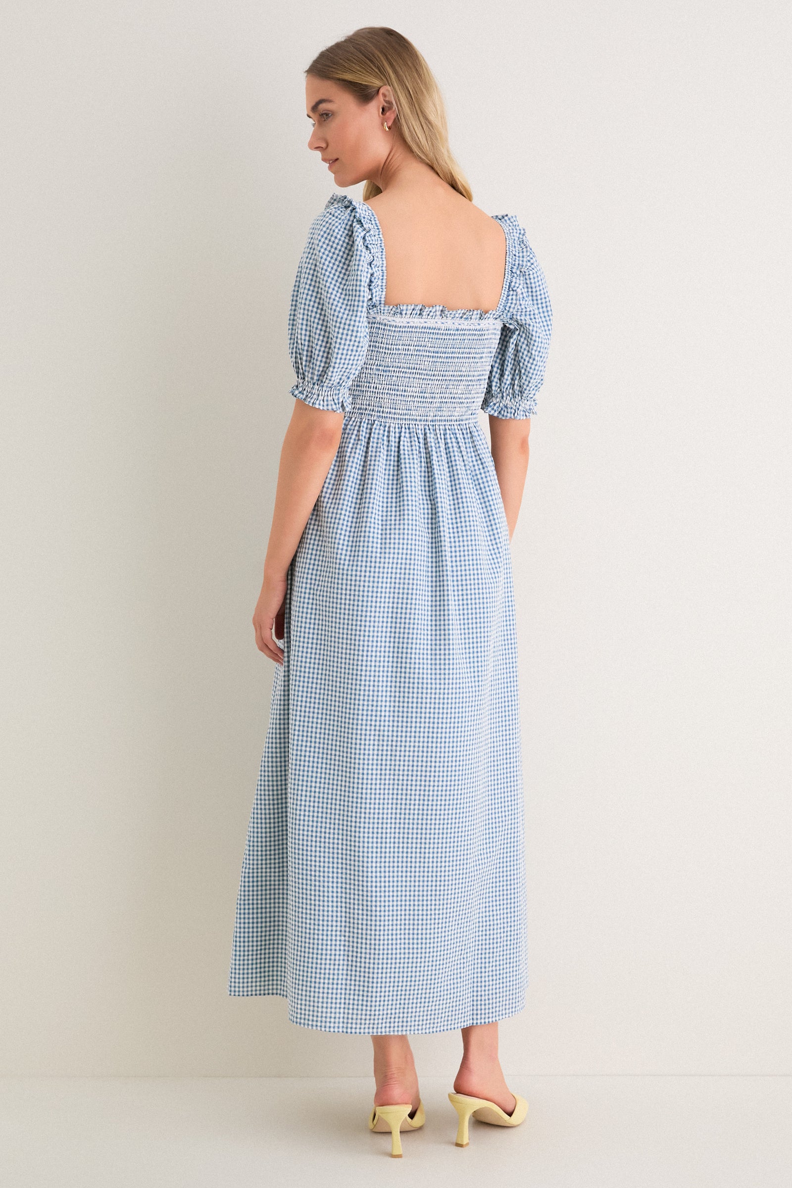 Teal Gingham Scarlett Midi Nap Dress