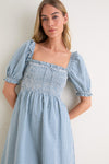 Teal Gingham Scarlett Midi Nap Dress