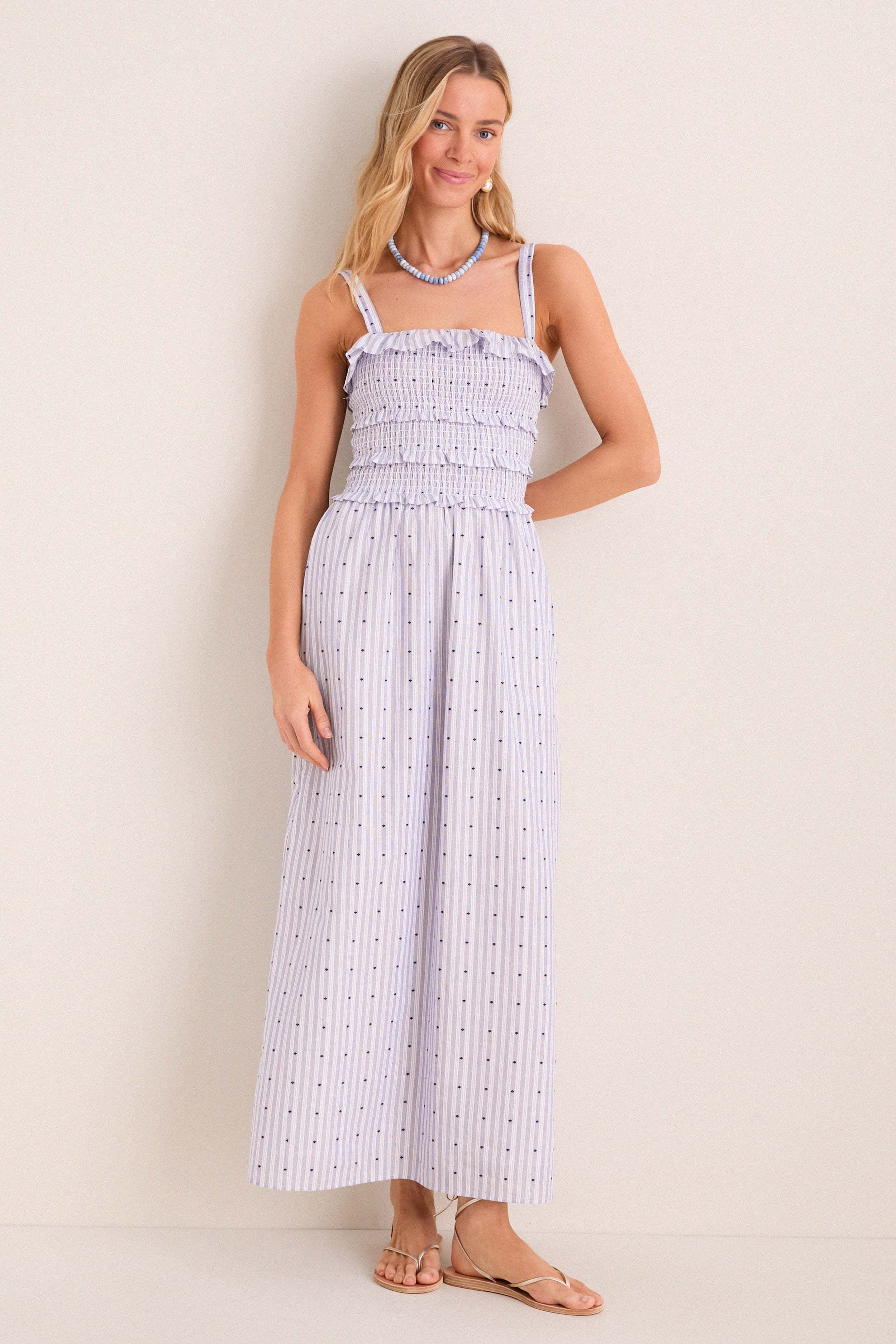 Navy and White Analiese Nap Dress | Hill House Home