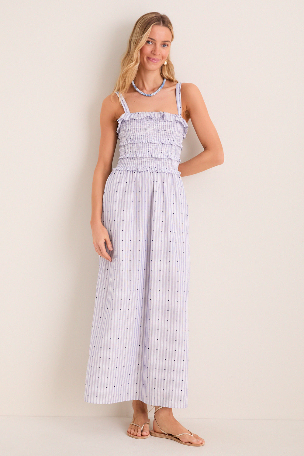 Navy and White Analiese Nap Dress