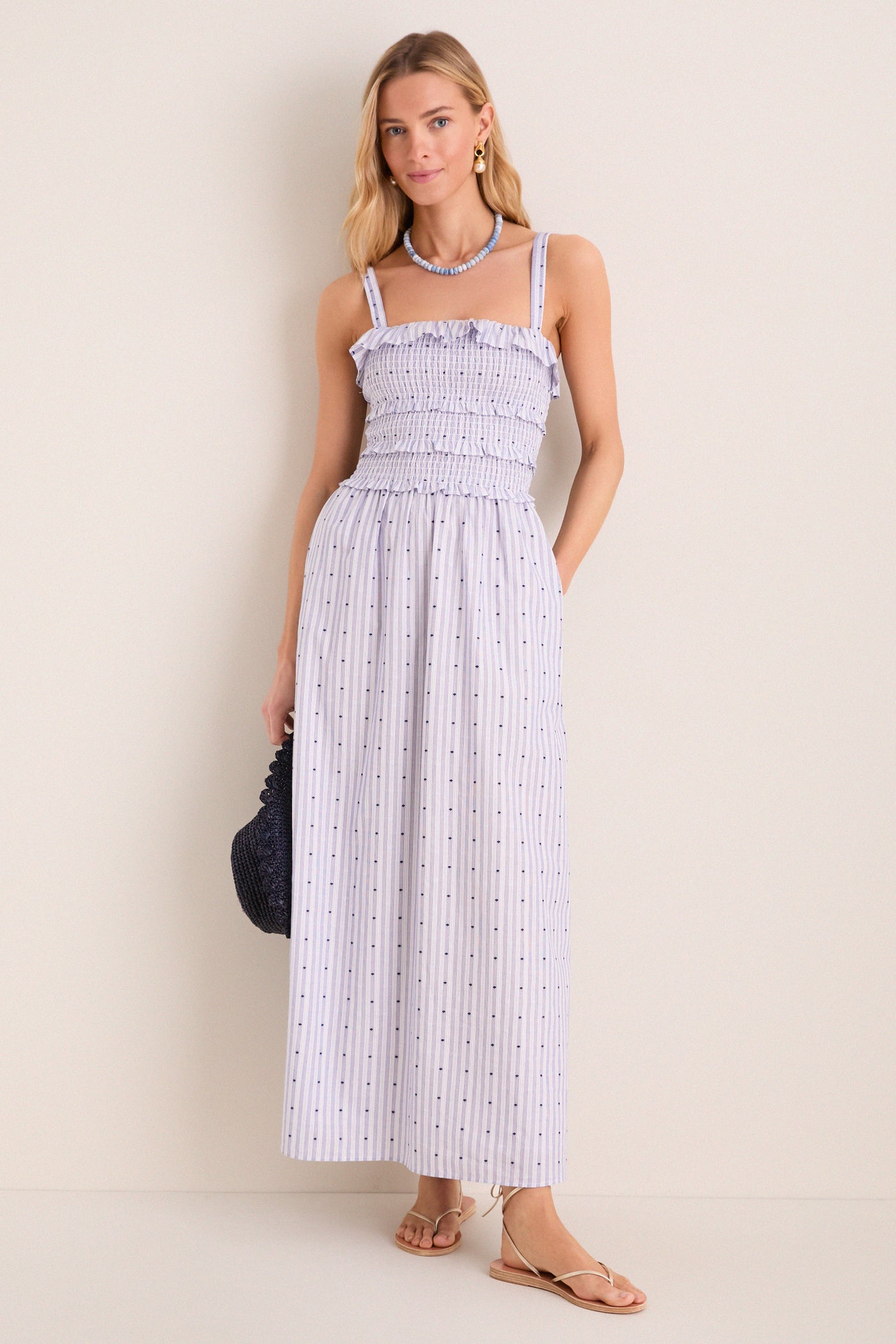 The Analise Nap Dress | Blue Swiss Dot / XS
