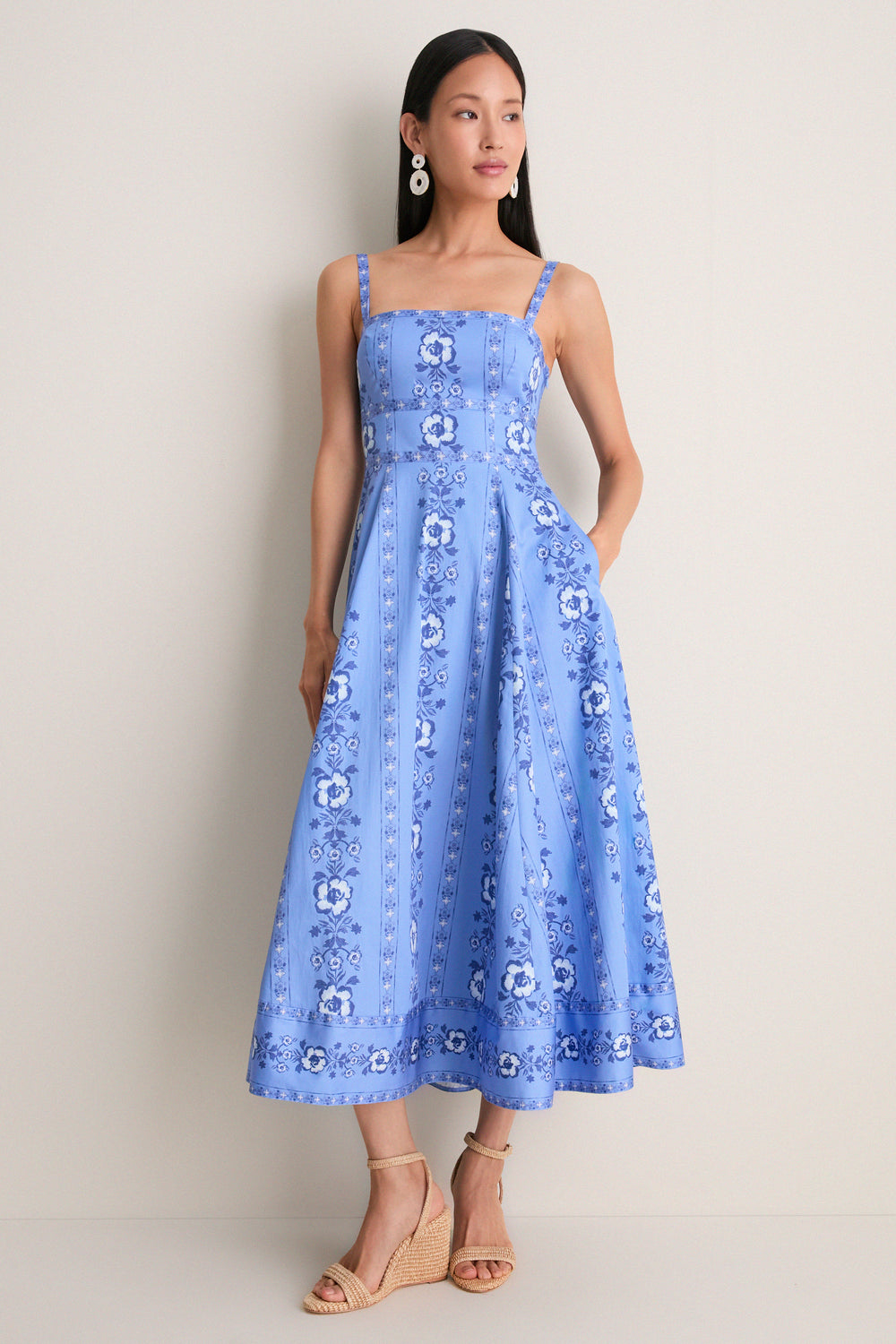 Arcadia Border Blue Margot Dress Arcadia Border Blue Margot Dress