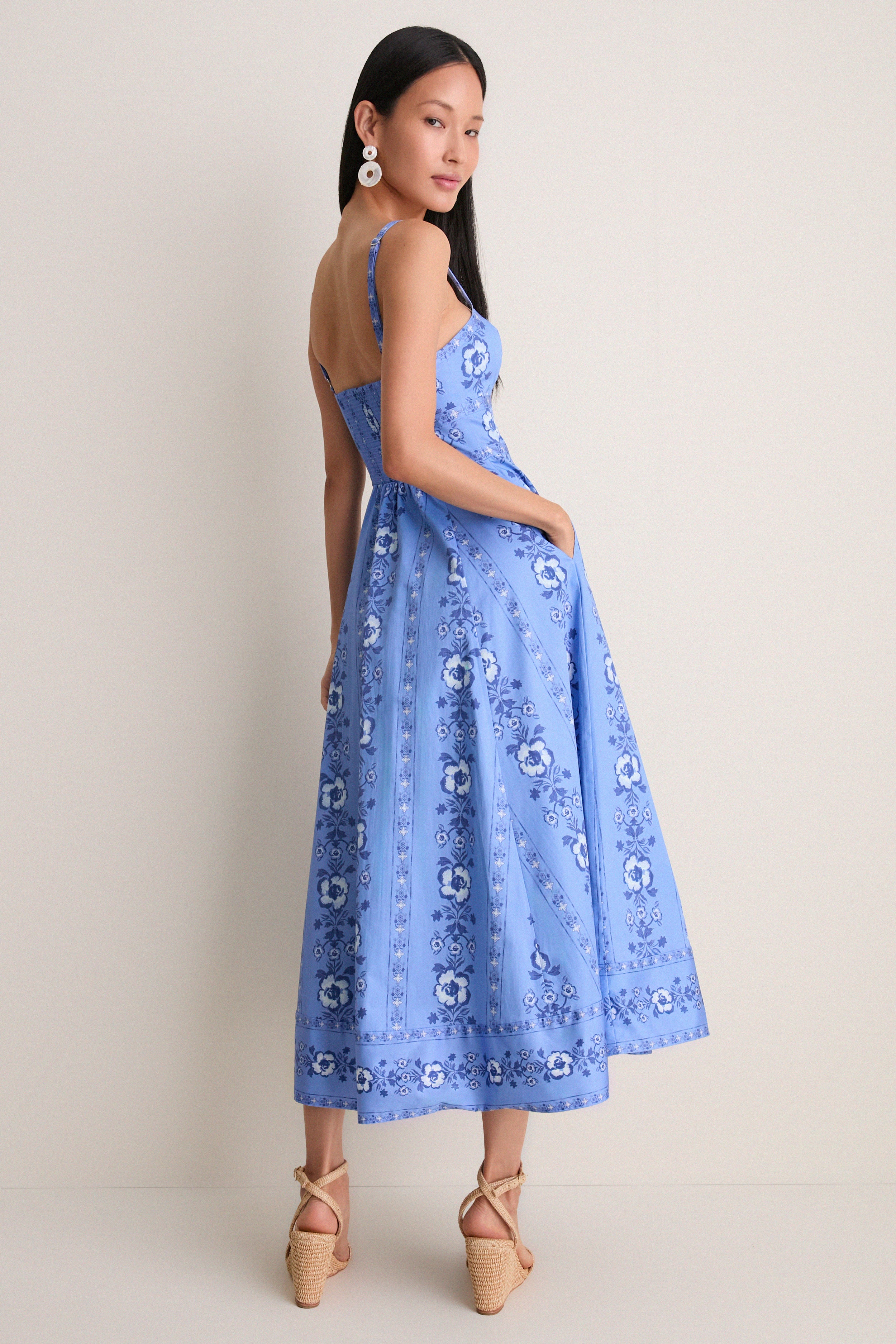 Arcadia Border Blue Margot Dress | Hill House Home