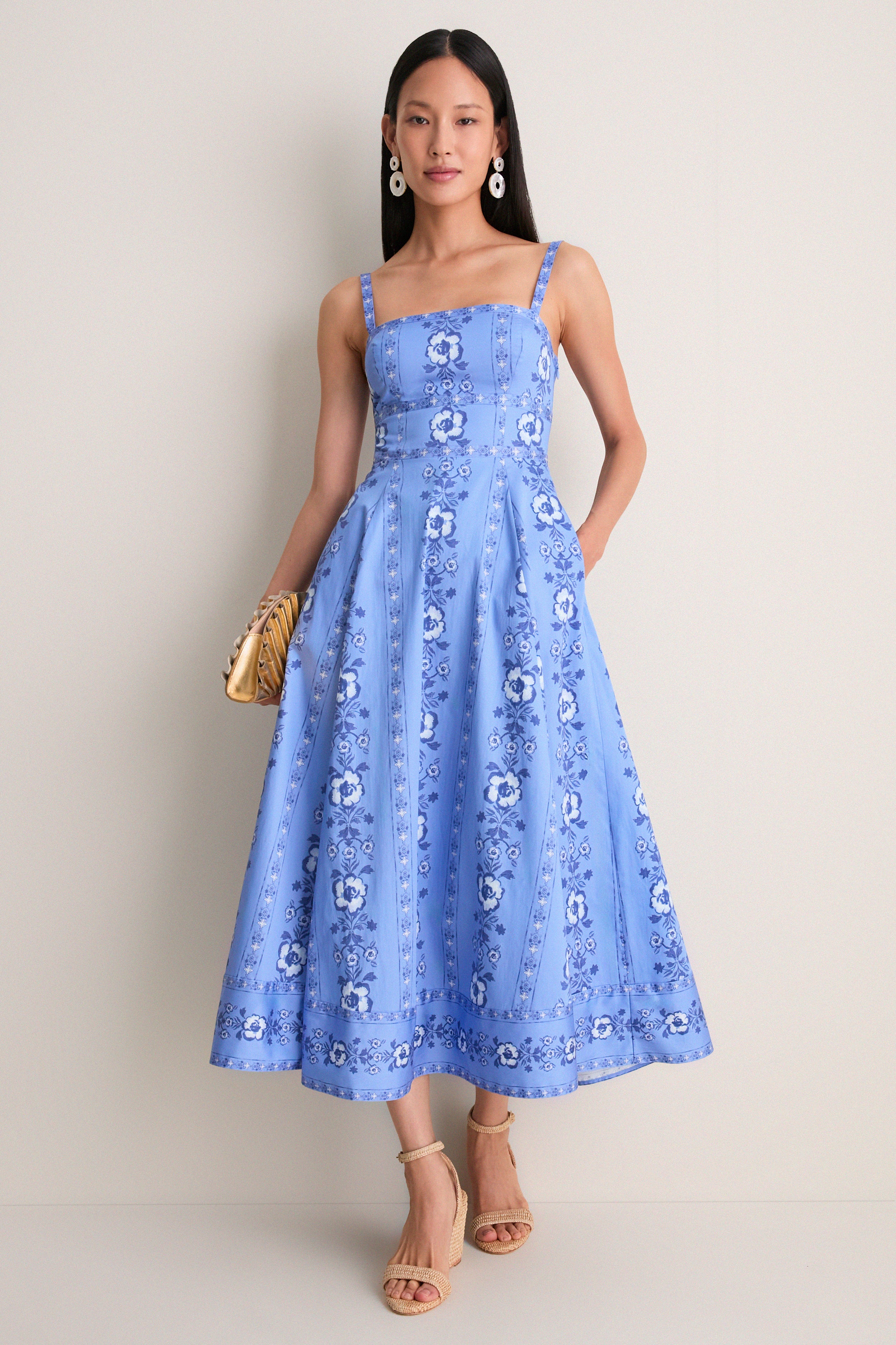 Arcadia Border Blue Margot Dress | Hill House Home