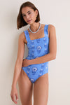 Arcadia Border Blue Teagan One Piece