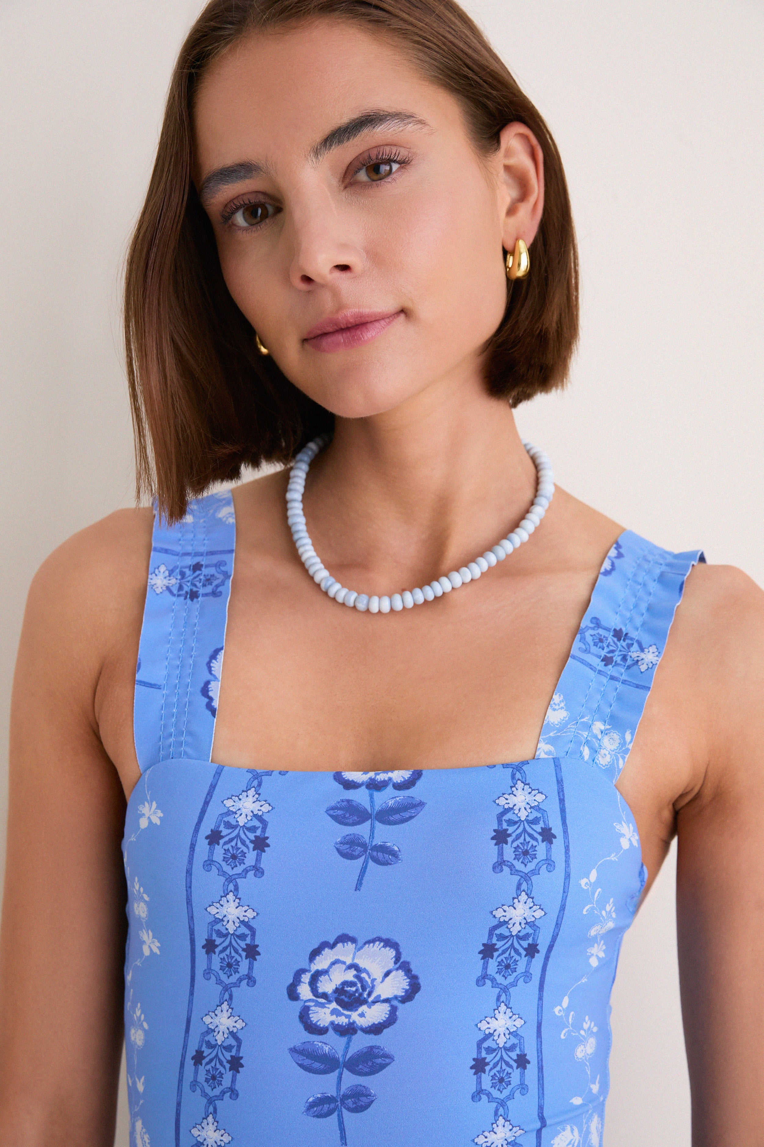 Arcadia Border Blue Teagan One Piece | Hill House Home