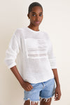 White Multi American Flag Crew Neck Sweater